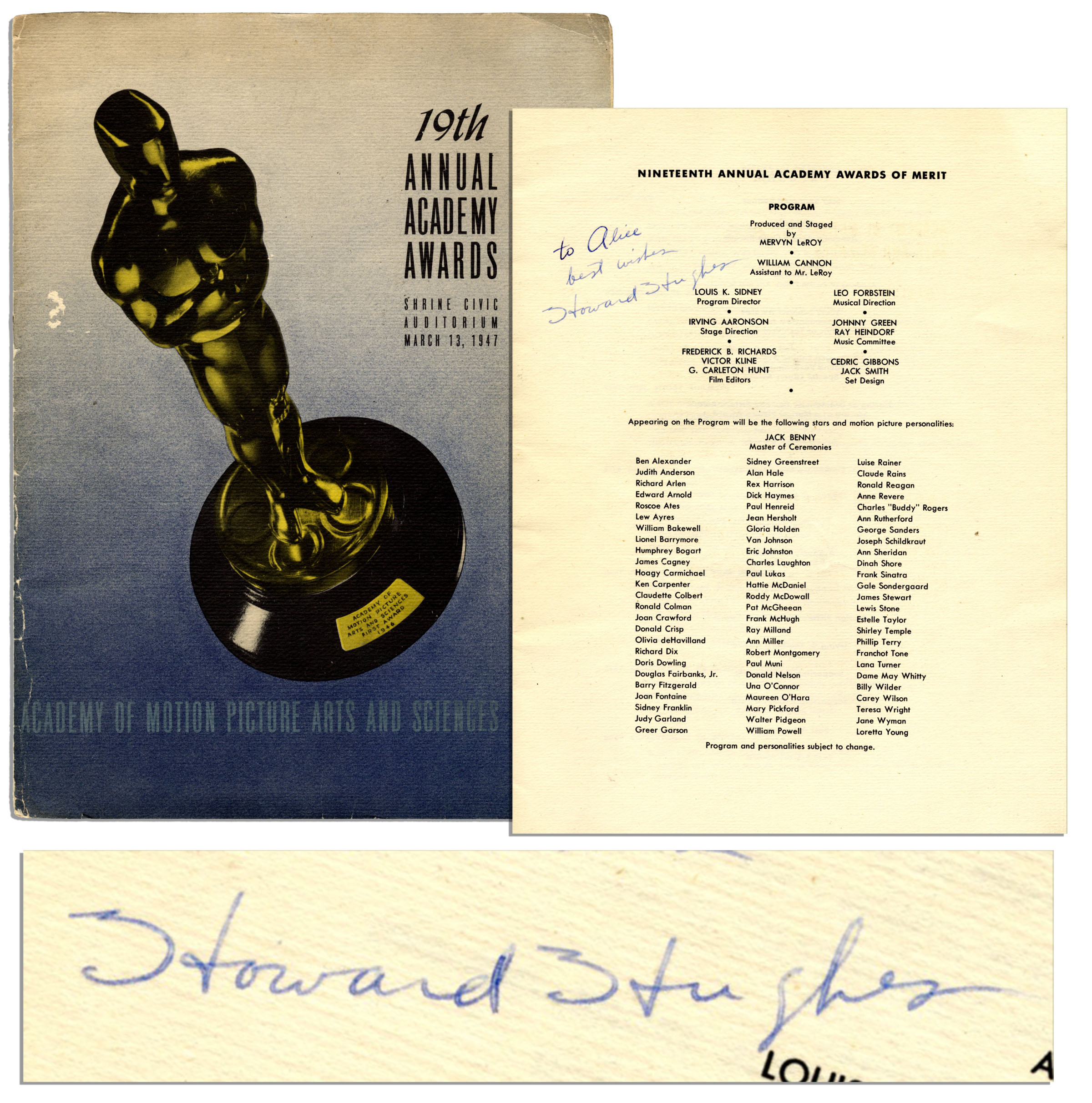 Howard Hughes Oscar Program Signed