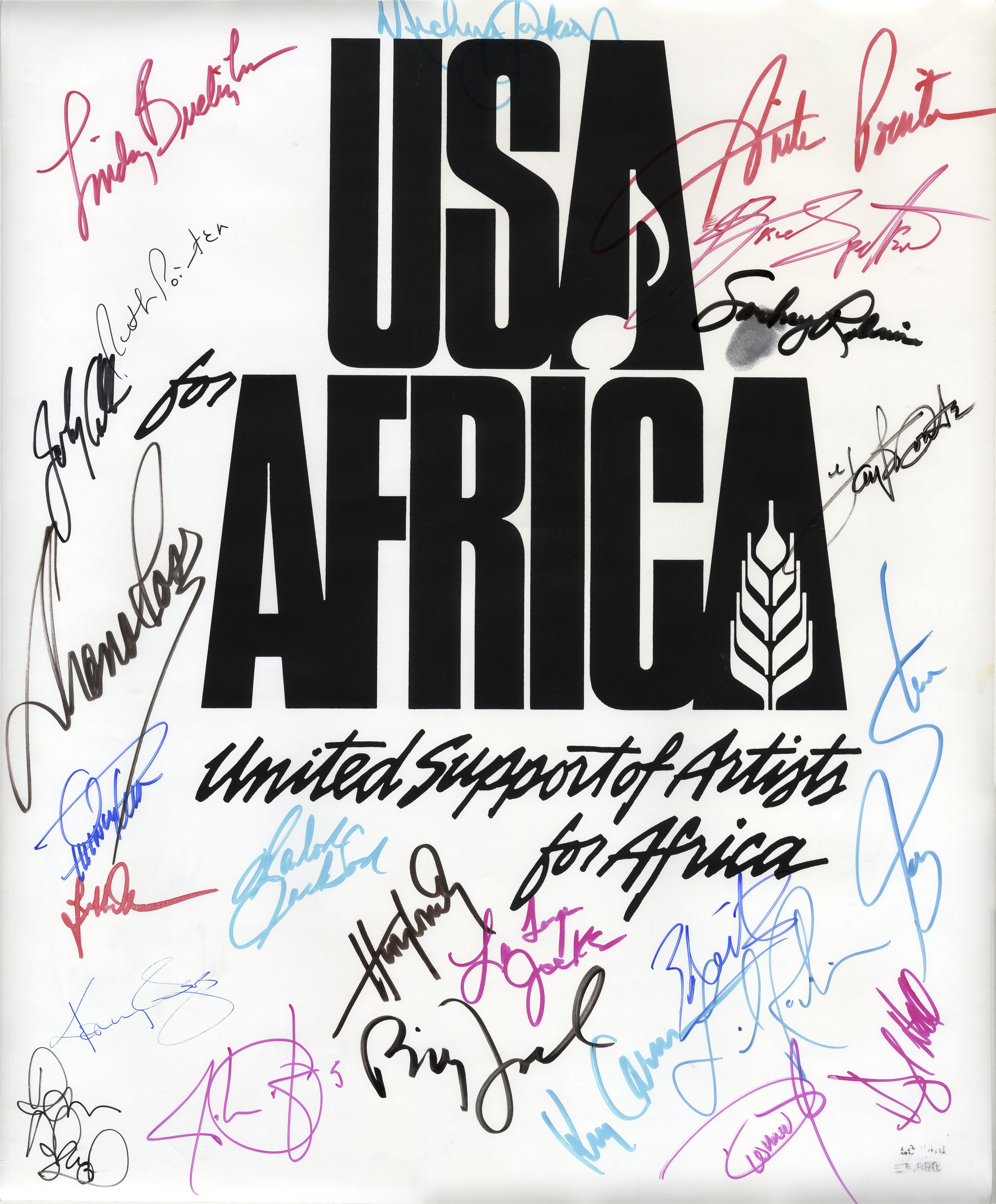 USA for Africa Poster Signed