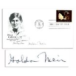 Golda Meir Signed Willa Cather FDC