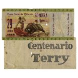 Ernest Hemingway used bullfighting ticket from 29 July 1959 in Valencia, Spain. Hemingway wrote
