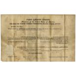 John Quincy Adams land grant signed as President, dated 17 August 1826. Grant is for land in