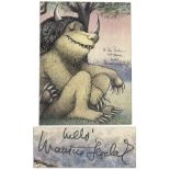 Maurice Sendak signed and illustrated sheet removed from his beloved children's book, ''Where The
