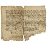 Beautiful and scarce Pilgrim document from 17th century colonial America. Dated 1670, document