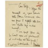 Benito Mussolini autograph letter signed, dated 5 August 1926, shortly after Mussolini survived
