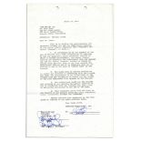 Acting here in his role of producer, featured item is a Warren Beatty signed contract for his