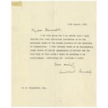 Unusually frank letter signed by Winston Churchill, declining a ''very attractive invitation''