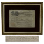 James Monroe land grant signed as President, deeding 160 acres in Illinois to Nathaniel Prouty, a