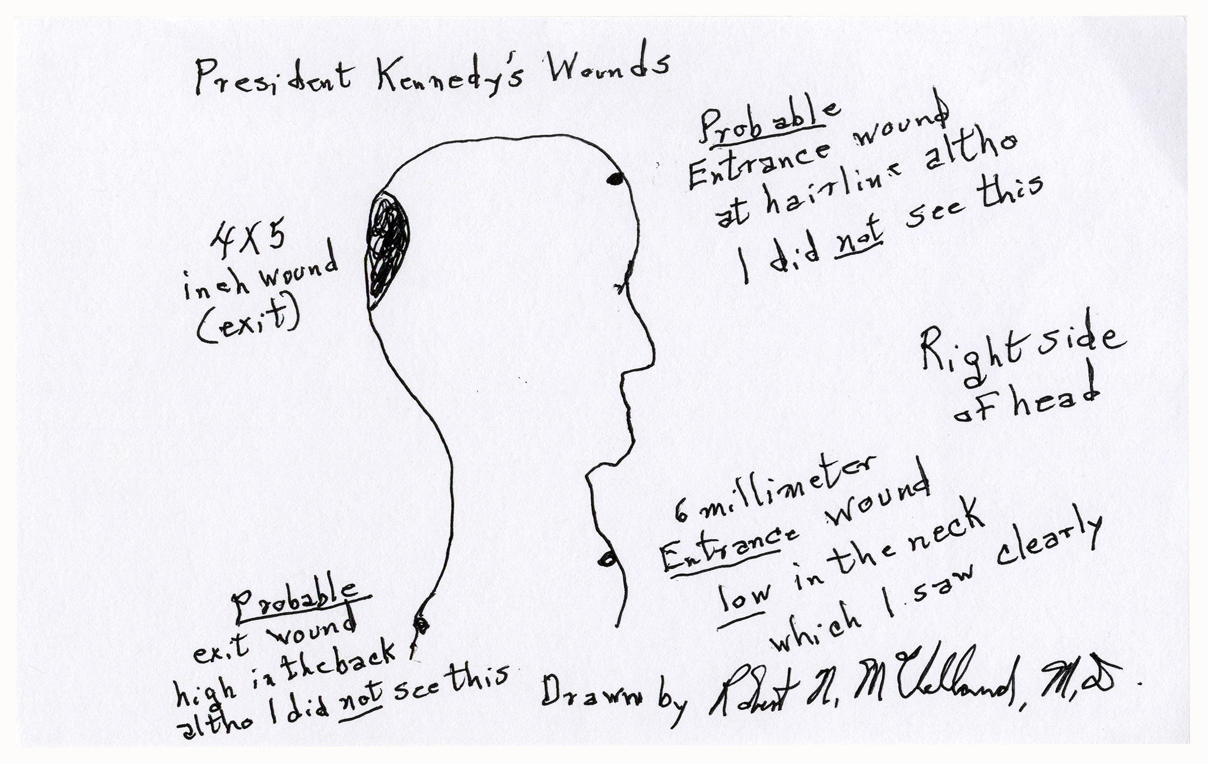 Dr. Robert McClelland Signed Sketch of John F. Kennedy