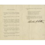 Chester A. Arthur Signed Program