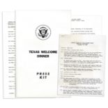 John F. Kennedy Press Kit & Working Program Texas