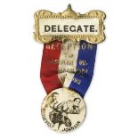 1912 Hiram Johnson and Theodore Roosevelt Delegate Badge