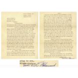 Elijah Muhammad Nation of Islam Letter Signed