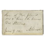 Abraham Lincoln Autograph Note Signed