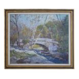 Anthony Thieme Bridge in Autumn Painting