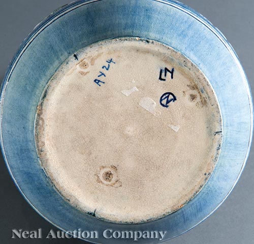 Newcomb College Art Pottery High Glaze Jardiniere , 1906, decorated by Leona Nicholson with an - Image 2 of 2