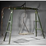 Antique American Commodity Scale, 19th c., painted wood and iron, stencil mark "WALKER", h. 95 1/2