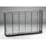 Large Brass and Wirework Firescreen, 19th c., h. 30 in., w. 48 1/4 in., d. 12 in