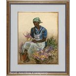 Elizabeth O'Neill Verner (American/South Carolina, 1883-1979), "Charleston Flower Seller", pastel on