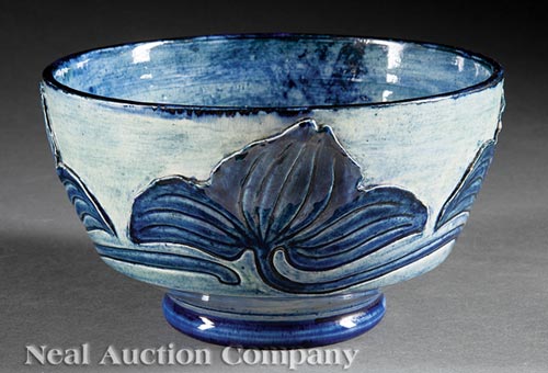 Newcomb College Art Pottery High Glaze Footed Bowl, 1902, decorated by Mary Williams Butler with