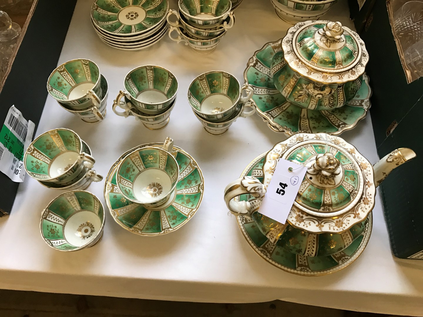 A mid 19th century Ridgways porcelain tea set comprising teapot, cover and stand, milk jug, sucrier, - Image 5 of 7