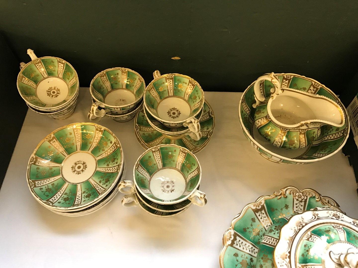 A mid 19th century Ridgways porcelain tea set comprising teapot, cover and stand, milk jug, sucrier, - Image 6 of 7