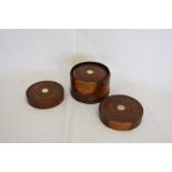 A nest of five 19th century Chinese hardwood and ivory inlaid boxes with ribbed bodies. Est £40-60