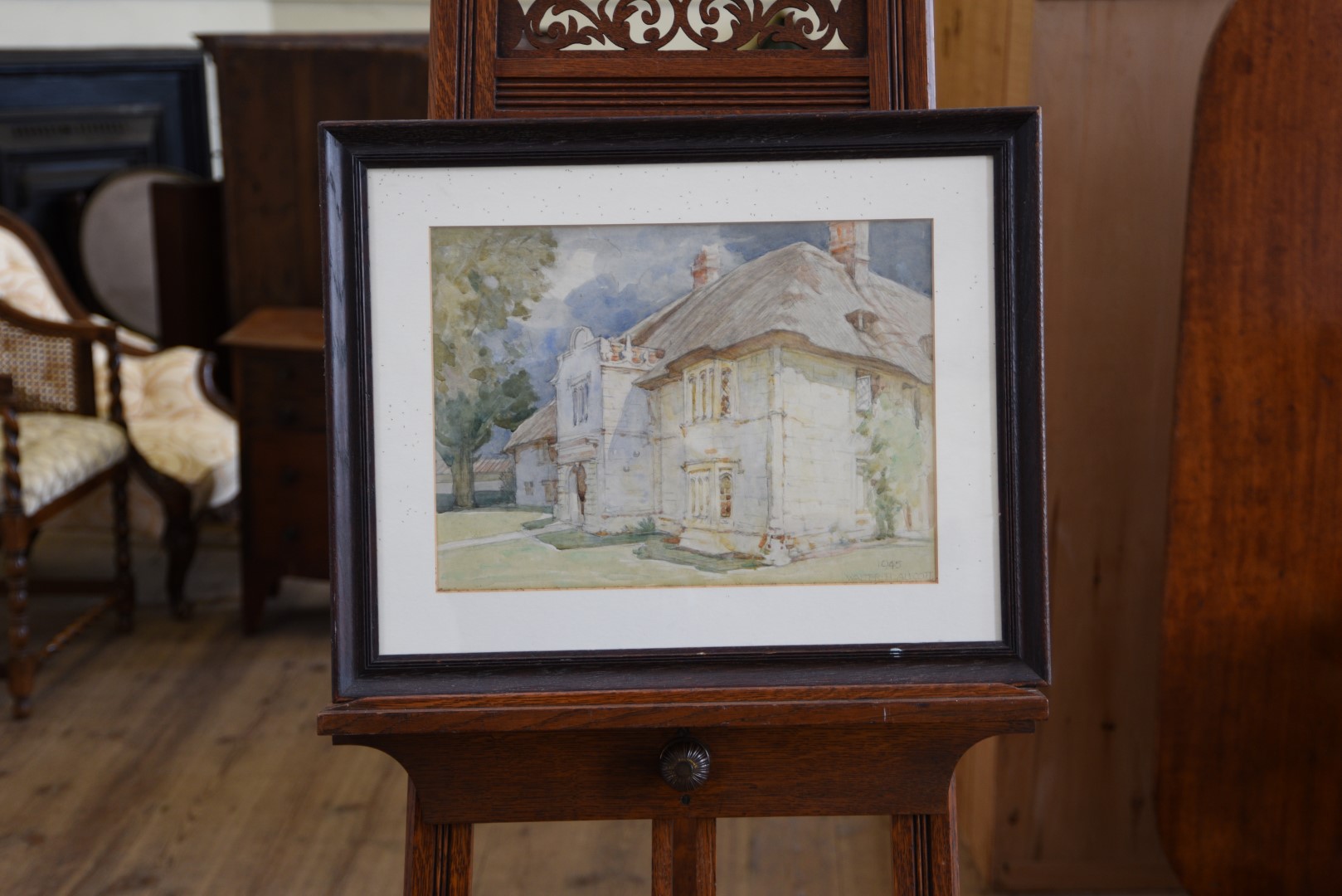 Walter Herbert Allcott, a watercolour of Hammoon Manor near Sturminster Newton Dorset. Signed