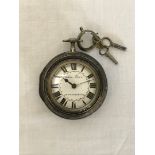 A late 18th century white metal pair cased pocket watch by Johannes Their of Regensburg, the