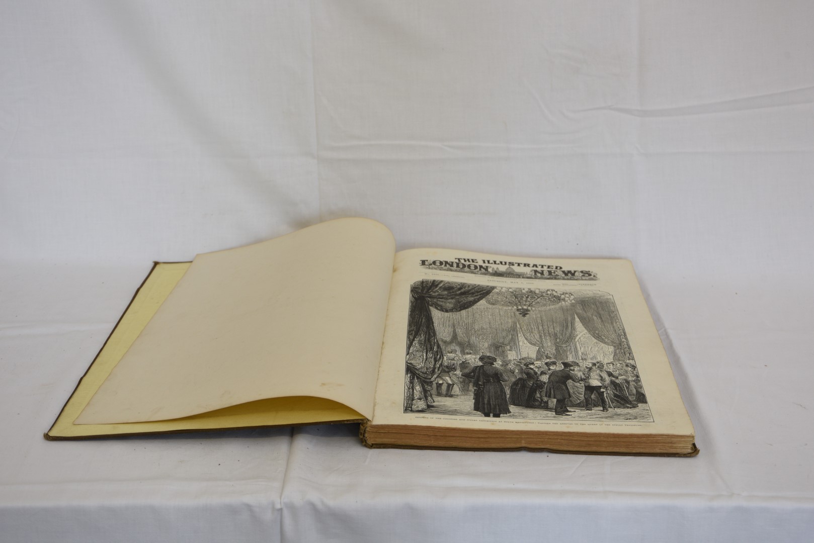 A volume with embossed cover ‘Illustrated Papers’ containing various illustrated newspapers from