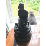 E P Jangensen, a figure of Joan of Arc on an ebonised plinth base (af). Est £20-40