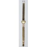 A 9ct gold ladies cocktail wristwatch by Winegartens ltd of London,crack to top of dial, total gross