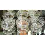 A group of Six Stuart crystal glass Sundae dishes, etched mark to base "Stuart England" (6)