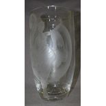 A limited edition number 138/150 lead crystal vase by 'Erte' titled 'Dream Girl.' the side cut and