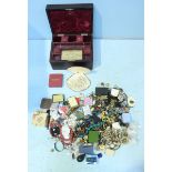 A large selection of various Costume Jewellery including brooches, rings, pin badges and