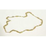 A 9ct yellow gold necklace strung with spherical and elliptical beads 46cm long approx 11g in