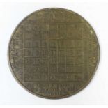 John Powell of Birmingham, a brass Calendar medal depicting both the Julian and Gregorian calendars,