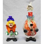 A Murano Glass Clown Decanter, the coloured glass body with black feet and hands, 31cm high,