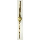 A 9ct gold ladies cocktail watch by Accurist, total weight including movement 11.5g