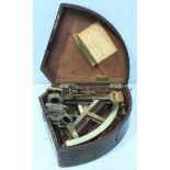 A Troughton Simms sextant retailed by John Lilley & Sons, in fitted stained wood case.