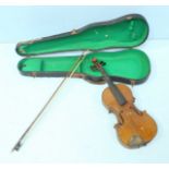 A students violin with pine top and two-piece mahogany back. (AF)