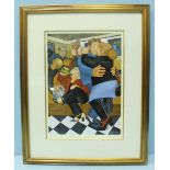 Beryl Cook (1926-2008) Couple dancing to a band. Limited edition print number 334/650. Signed in