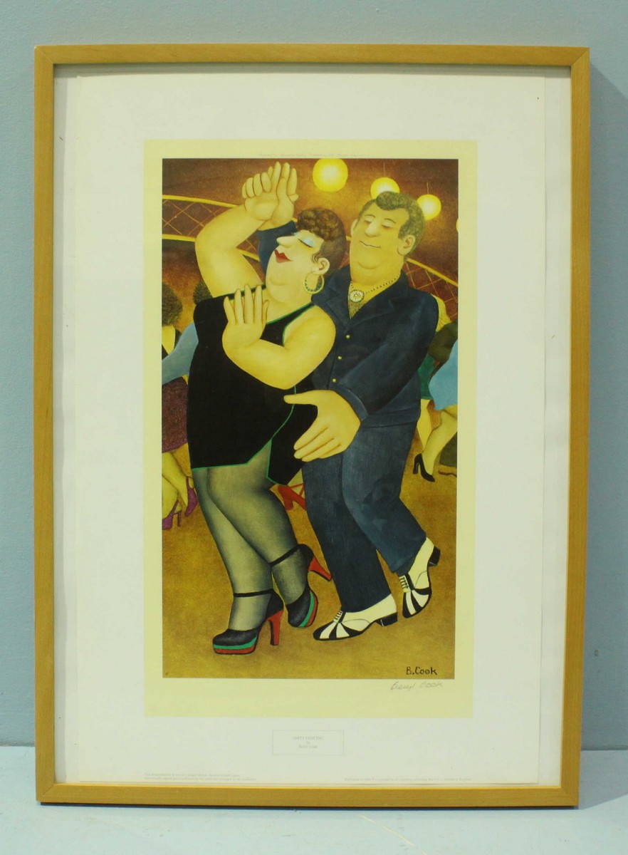 Beryl Cook (1926-2008) 'Dirty Dancing,' print depicting a couple disco dancing, signed in pencil and