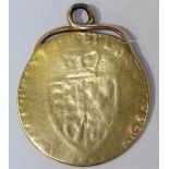 A George III 22 carat gold Guinea mounted with a chain loop. 7.3g