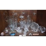SECTION 33: A collection of various glassware, including a Orrefors glass vase depicting the