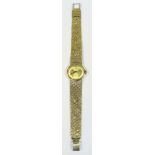 A ladies 9ct gold Rolex Precision wristwatch c.1967. The circular gold dial with batons denoting