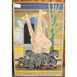 Henry Collins (1910-1994) & Joyce Collins (nee Pallot) (1912-2004) 'London Zoo' two Giraffe and four