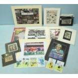 A large selection of signed photo's and pictures of Football players, including: Gary Pallister,