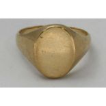 A 9ct gold signet ring, size larger than Z, total weight 13.5g