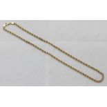 A 9ct gold Rope twist necklace, 47cm in length, total weight 17.5g