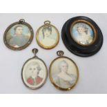 An oval portrait miniature of Napoleon Bonaparte, indistinctly signed, together with another of a